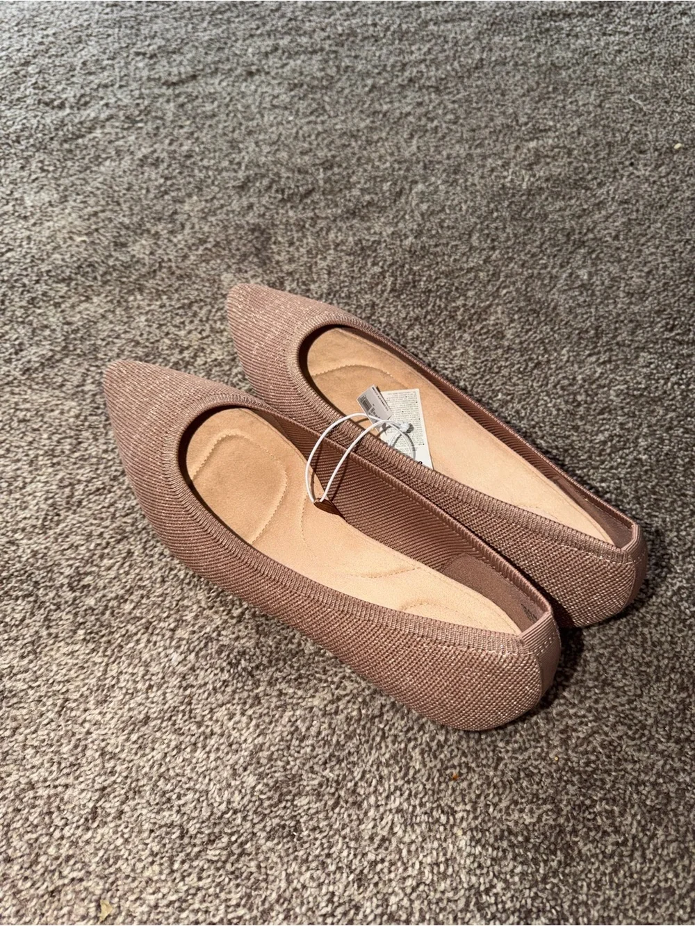 Old Navy Women’s Pointed Toe Soft Knit Ballet Flats in Cocoa Fawn Size 9
